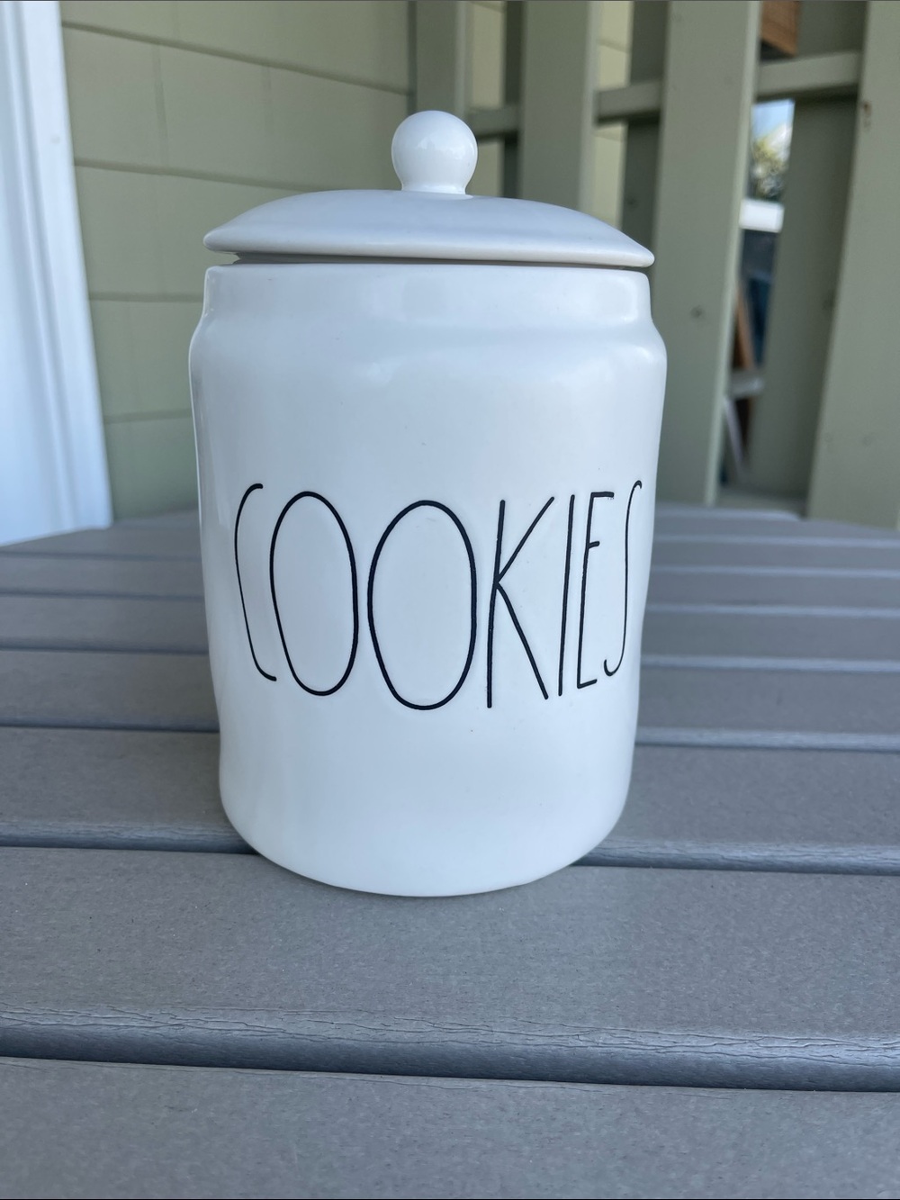 Rae Dunn White Ceramic "COOKIES" Canister with Lid